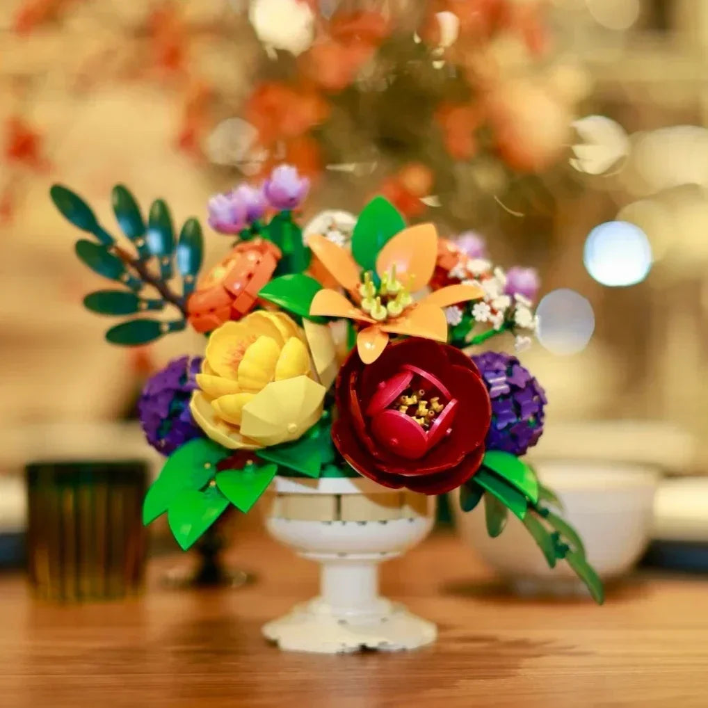 NEW 2025 Flower Bud Bouquet Building Block Set 10345 – Compatible with Lego, Perfect Christmas Gift