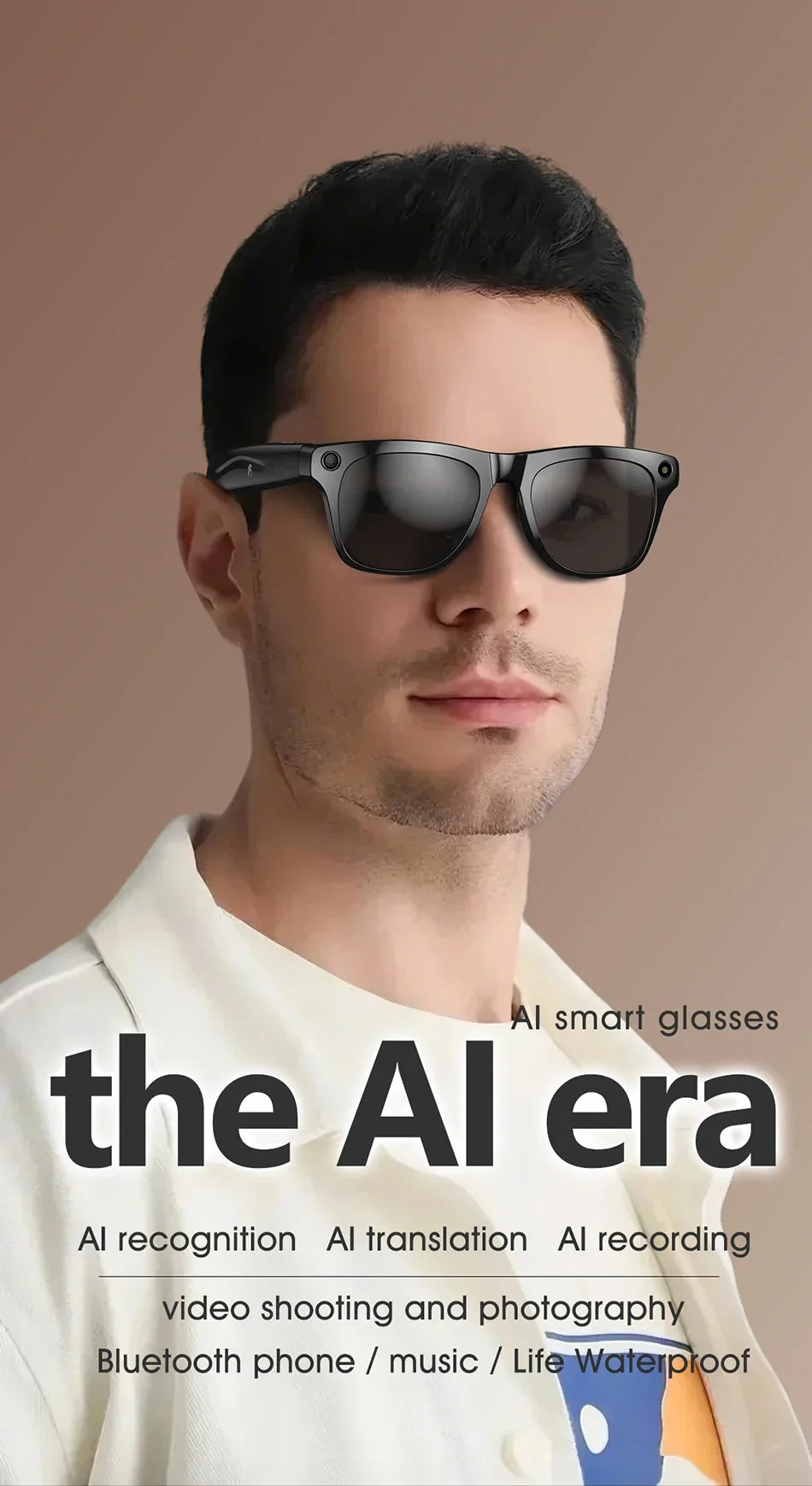 Xiaomi AI 8K Smart Glasses — 120MP Camera, Waterproof, Bluetooth Calls & Music, Picture Recognition, ChatGPT, 2025 New