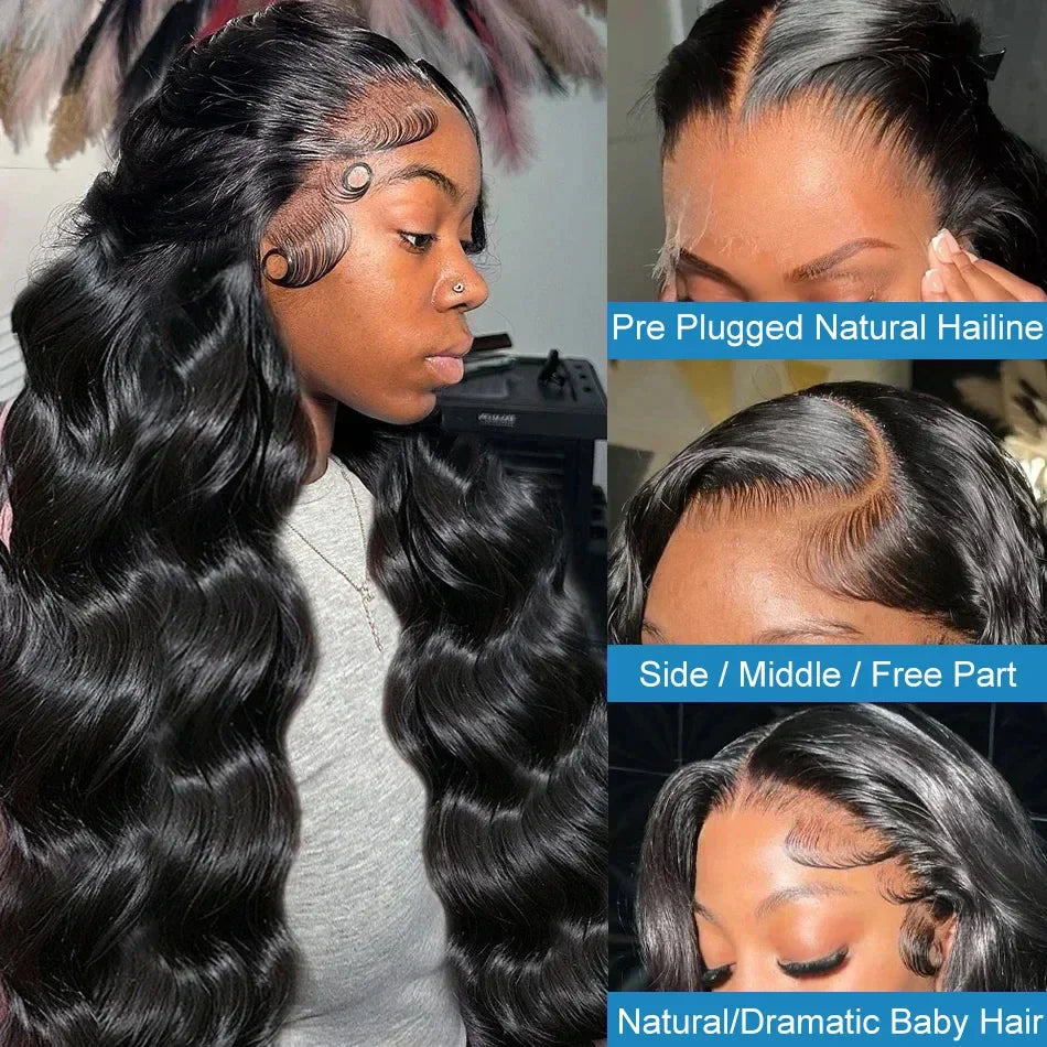 200 Density 30-40 Inch 13x6 HD Lace Frontal Body Wave Wig – Remy Human Hair, 13x4 Lace Front Wig for Black Women
