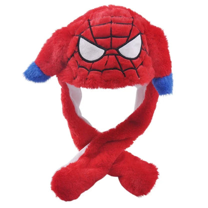 2024 Anime Cosplay Spider-Man Plush Hat – Cute Glowing Bear & Bunny Ears, Moving Jumping Preppy Toy Cap Gift