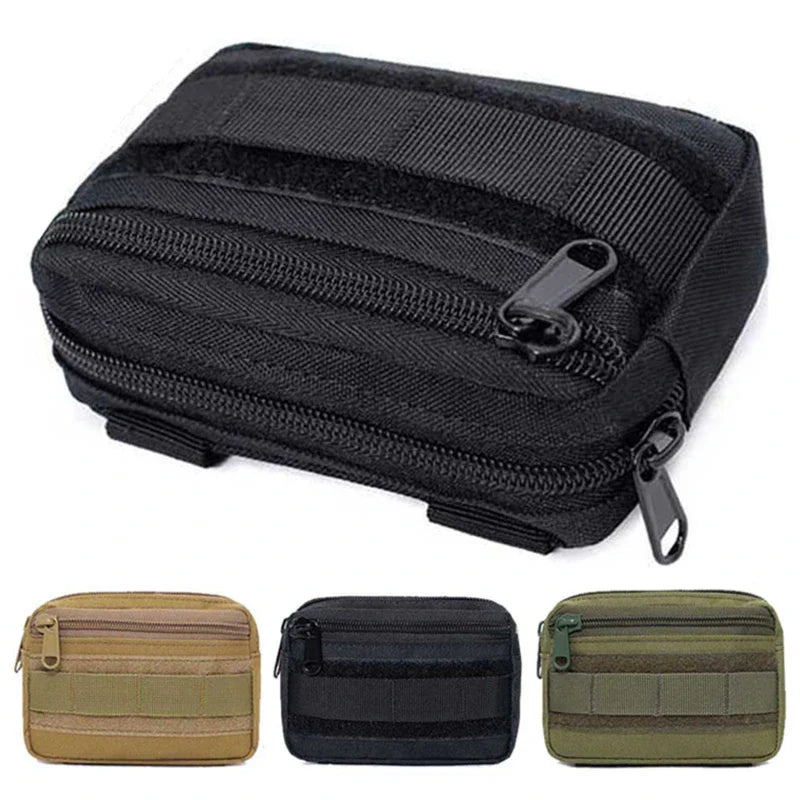 Double Layer EDC Pack - Men's Tactical MOLLE Waist Belt Hip Pouch, Oxford Fanny Pack for Camping and Hunting Accessories