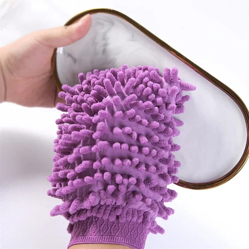 1/5pcs Microfiber Car Wash Gloves — Ultra-Absorbent, Scratch-Free Auto Cleaning Sponge Tool