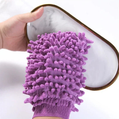 1/5pcs Microfiber Car Wash Gloves — Ultra-Absorbent, Scratch-Free Auto Cleaning Sponge Tool