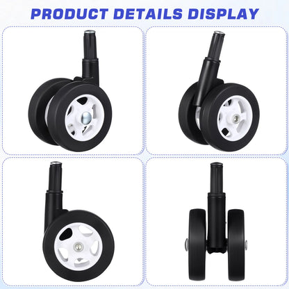 4-Piece Baby Stroller Wheel Set - Quiet Smooth Replacement Casters for Infant Walkers