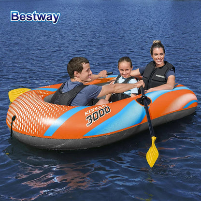 Bestway 1–3 Person Heavy Duty Inflatable Kayak PVC Rafting Adventure Boat for Outdoor Water Sports & Fishing