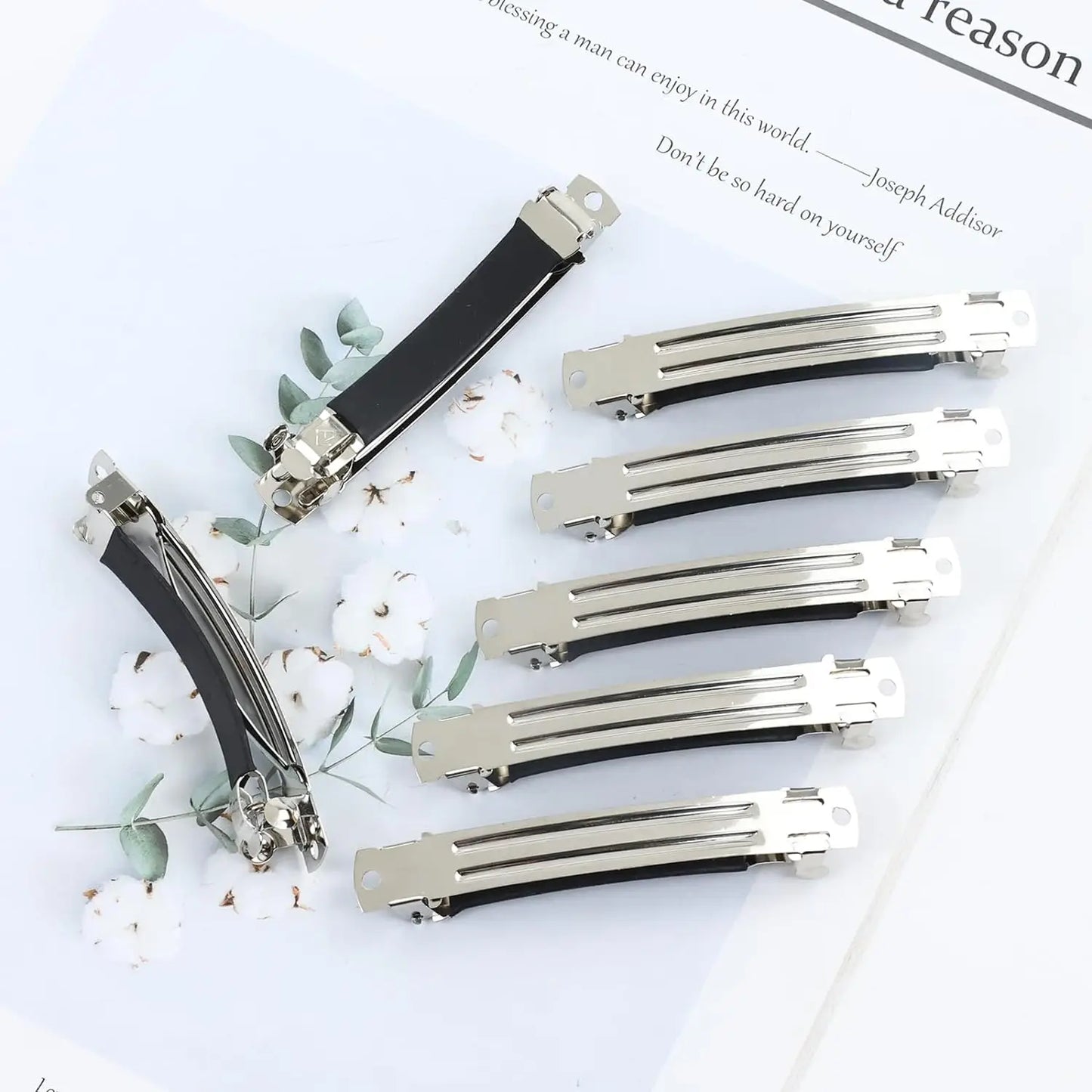 10pcs French Spring Hair Clips — Thickened Anti-Slip Barrette Blank Base for DIY Hairpins & Jewelry Making Accessories