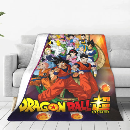 Dragon Ball Z Anime Blanket – Goku Flannel Throw for Bed & Sofa, Warm Cozy DBZ Blanket for Spring & Autumn