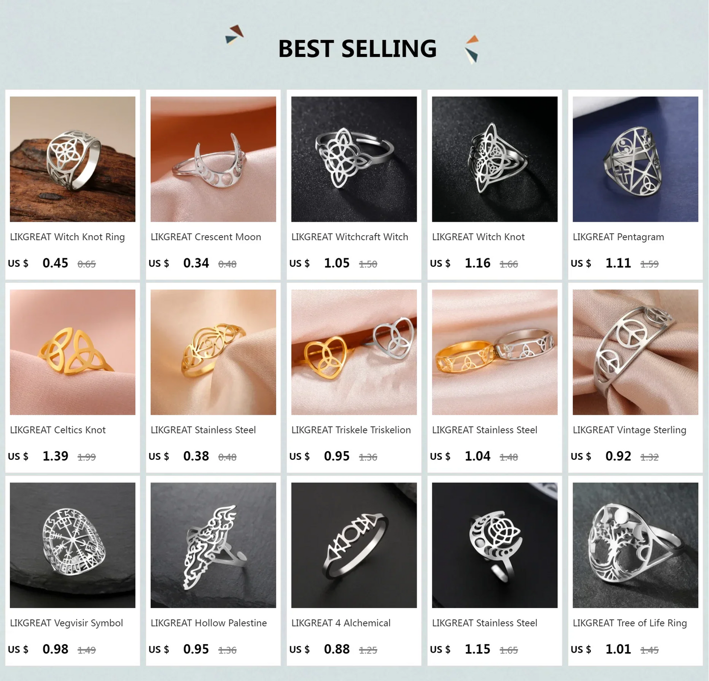 Witch Knot Stainless Steel Ring – Wiccan Celtic Knot Amulet, Good Luck & Protection Jewelry for Men & Women