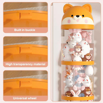 Large Capacity Transparent Doll & Toy Storage Box – Plush Toy Organizer for Children