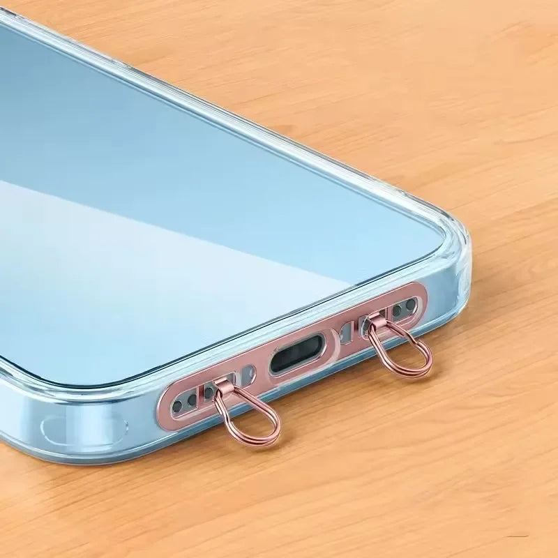 Ultra-Thin Metal Phone Lanyard Patch - Stainless Steel Hanging Cord Connector for Cellphone Safety