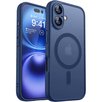 Matte Magnetic Translucent Armor Case - Shockproof MagSafe Cover for iPhone 11-17 Pro Max, Plus & Wireless Charging
