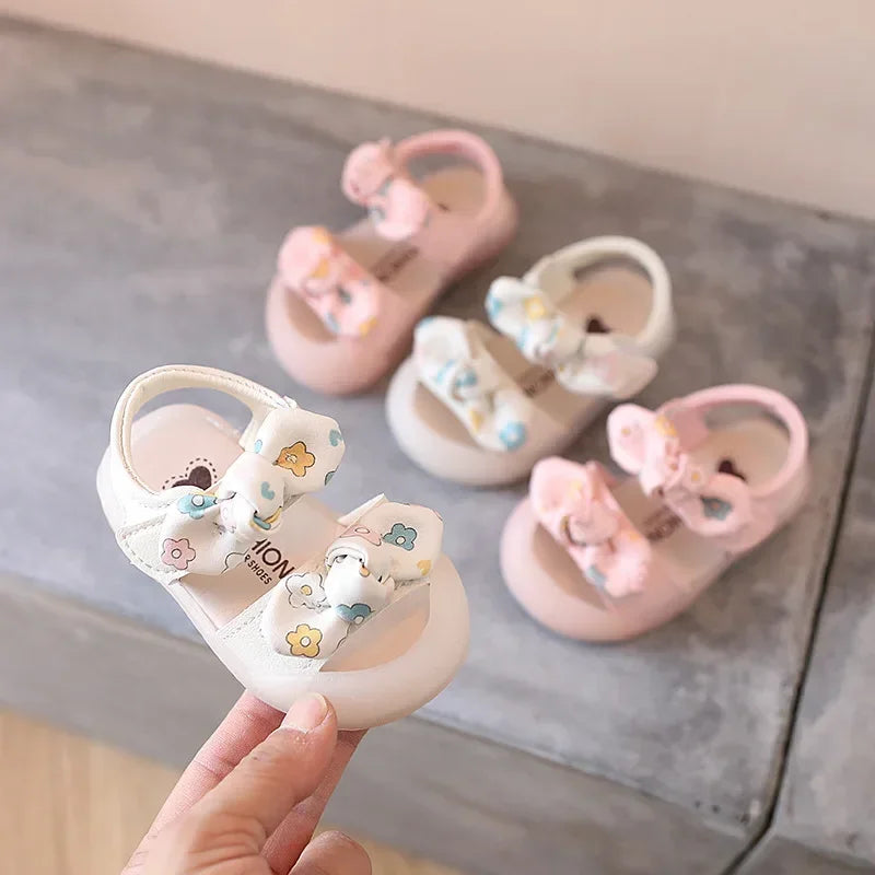 Summer Baby Girl Sandals - Cute Bow Soft Sole First Walker Princess Shoes