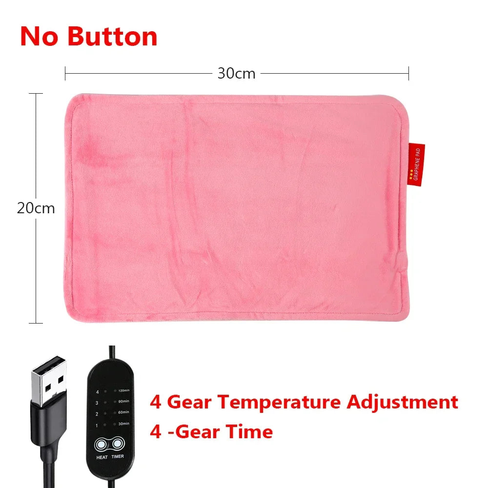 Graphene Electric Blanket & Heated Chair Cushion – USB Powered Insulation with 4-Speed Heating & Timer for Office & Car