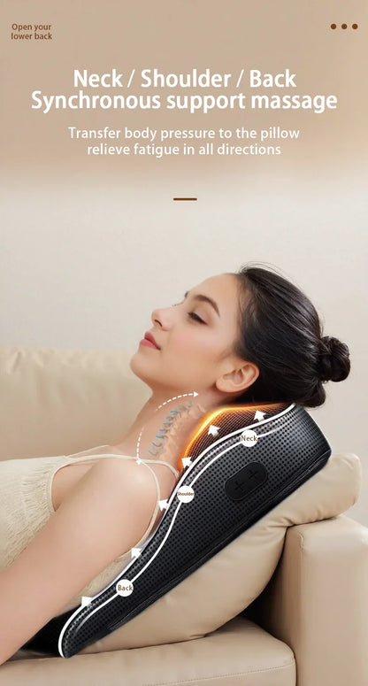 Electric Shiatsu Neck & Back Massager Pillow with Heating & Vibration – Manufacturer Direct Cervical Traction Body Massager for Car