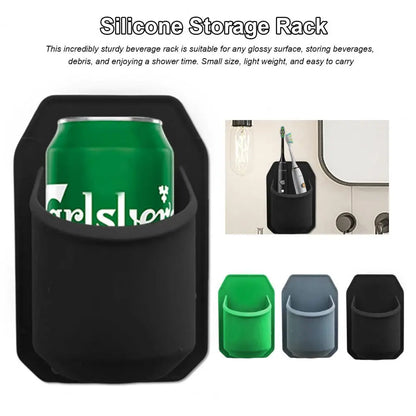 Seamless Paste Shower Beer Holder & Wine Storage Rack - Bathroom Beverage Rack with Good Toughness for Home Supply