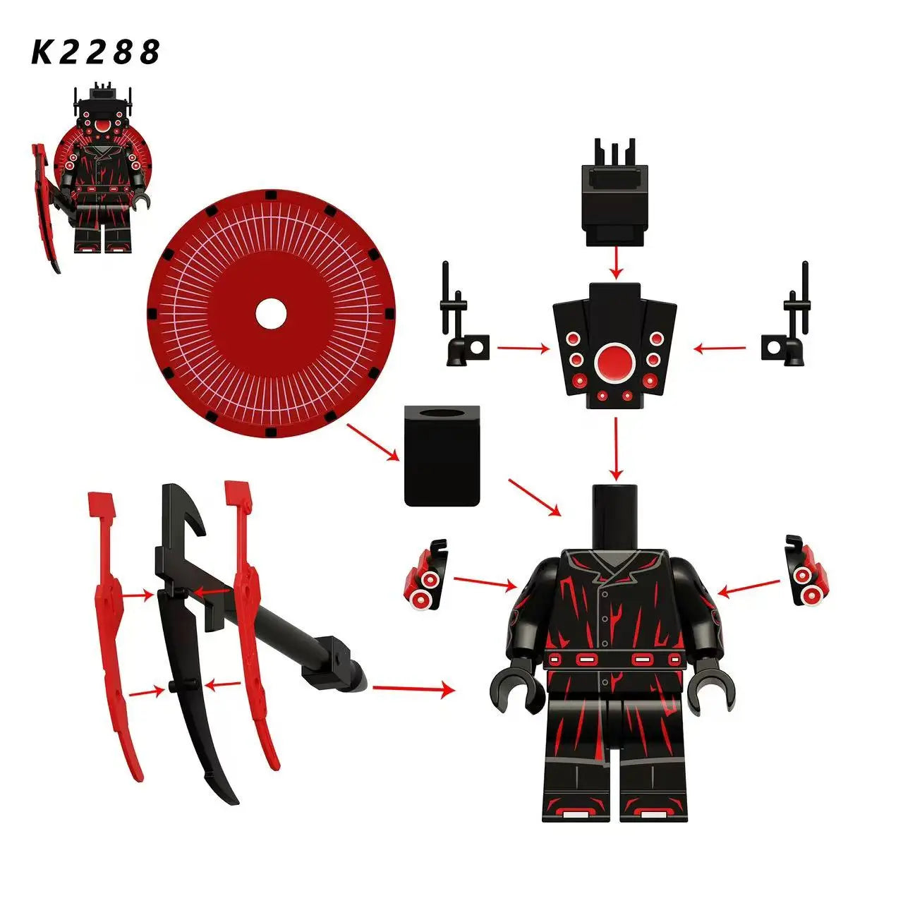 2025 KDL844 Toilet Man Mini Puzzle – Cartoon Bricks Action Figure Building Blocks Toy Gift