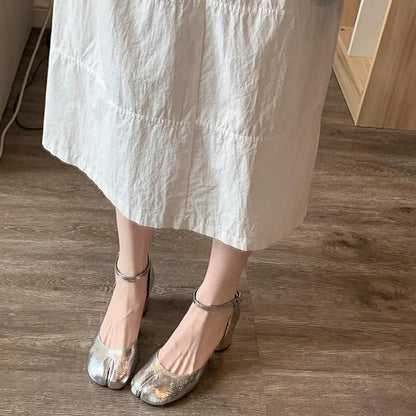 Women’s Modern Round Toe High Heel Pumps – Leather Square Split Toe Sandals & Mary Jane Heels for Spring Summer