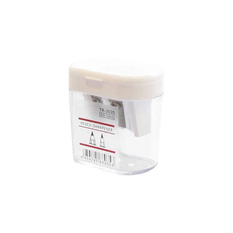 Portable Double Hole Clear Round Pencil Sharpener – Gift for Students