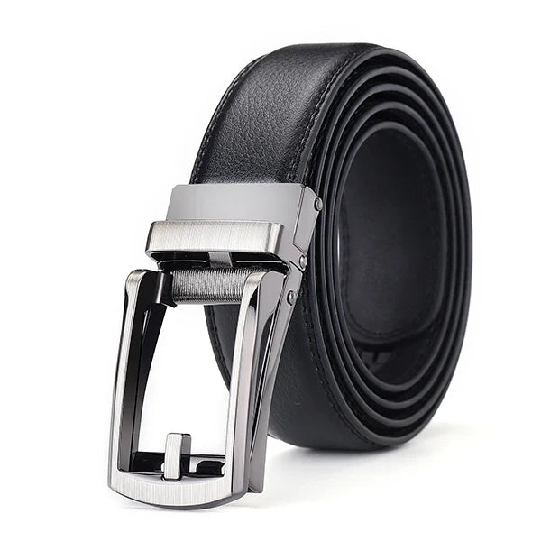 Men’s Top Quality Cowhide Leather Belt – Automatic Alloy Buckle Belt for Men