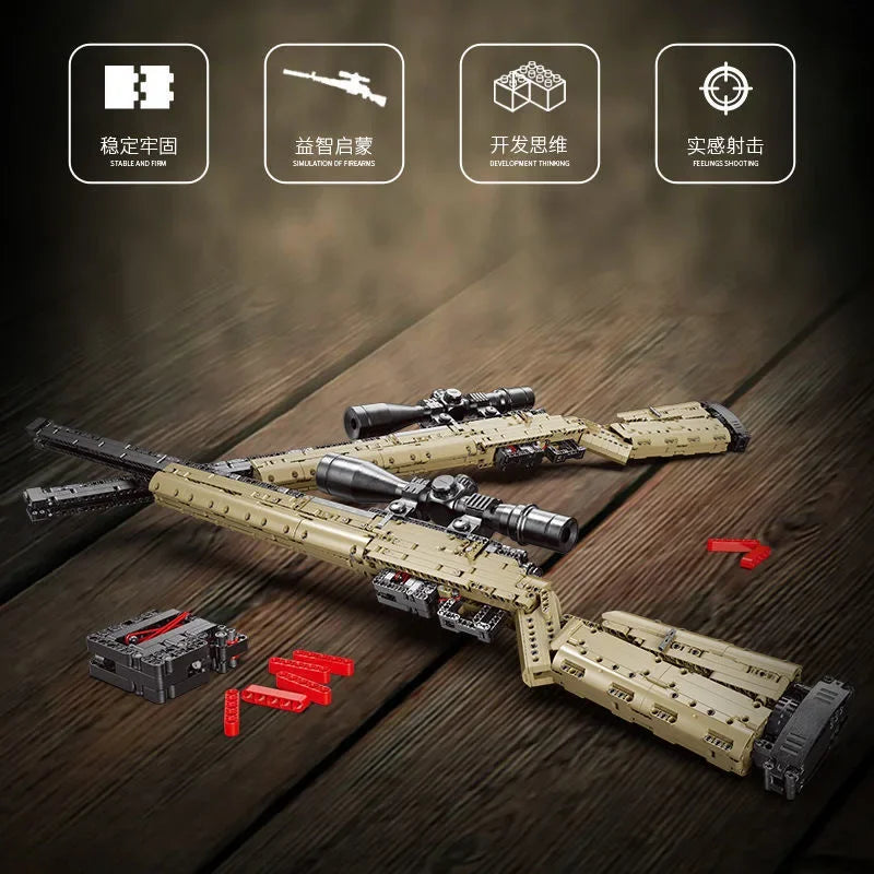AK47 & AWM Sniper Gun Building Block Set – Military MOC Model Toy for Boys Holiday Gift