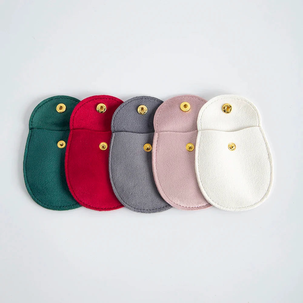 10-Pack Velvet Jewelry Snap Pouches – Gift Packaging Bags for Earrings, Necklaces, Travel & Weddings