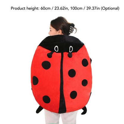 Wearable Ladybug Plush Pillow – Cute 60cm/23in Oversized Stress-Relief Sleeping Pillow for Kids & Adults