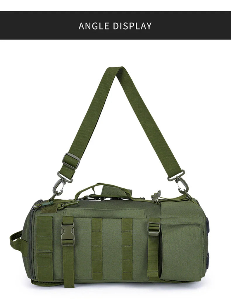 Tactical Fishing Backpack – Multifunctional Tackle Bag with Rod Holders, Molle Storage for Fishing, Camping & Hiking