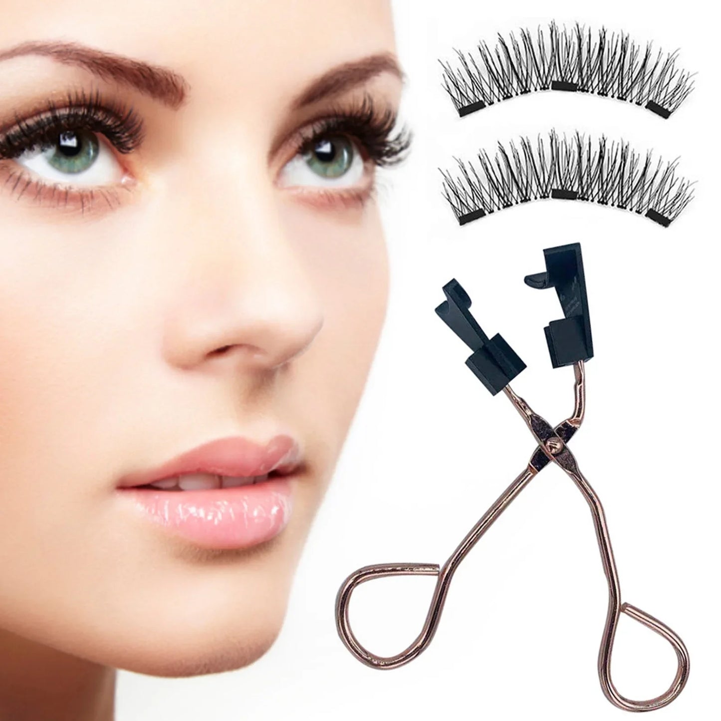 12PCS Magnetic False Eyelashes – Half Lashes Set with Double Box, Mirror & Applicator, Reusable Beauty Makeup