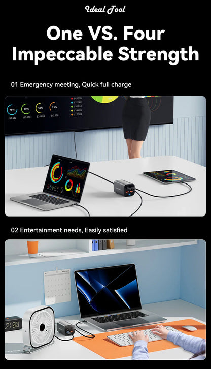 Essager 100W GaN USB-C Charger – Fast Desktop Charger with QC 4.0/3.0 PD for MacBook, iPhone 15, Samsung, Laptop & POPC