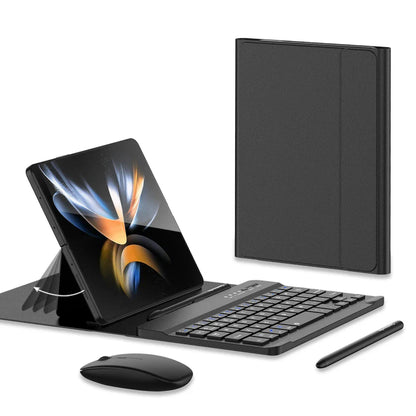 Wireless Bluetooth Mouse & Pen Keyboard Case for Samsung Galaxy Z Fold 2/3/4/5/6 – Mini Meeting Recorder Case