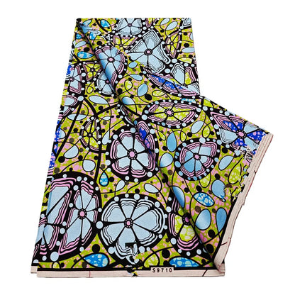 African Real Wax Print Fabric - 6 Yards 100% Cotton Ghana Ankara Loincloth Material
