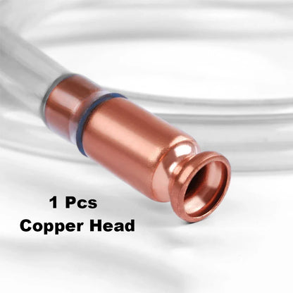 Self Suction Oil Pump with Copper Filler Pipe - Manual Siphon Connector for Gasoline, Fuel, Water, and Oil