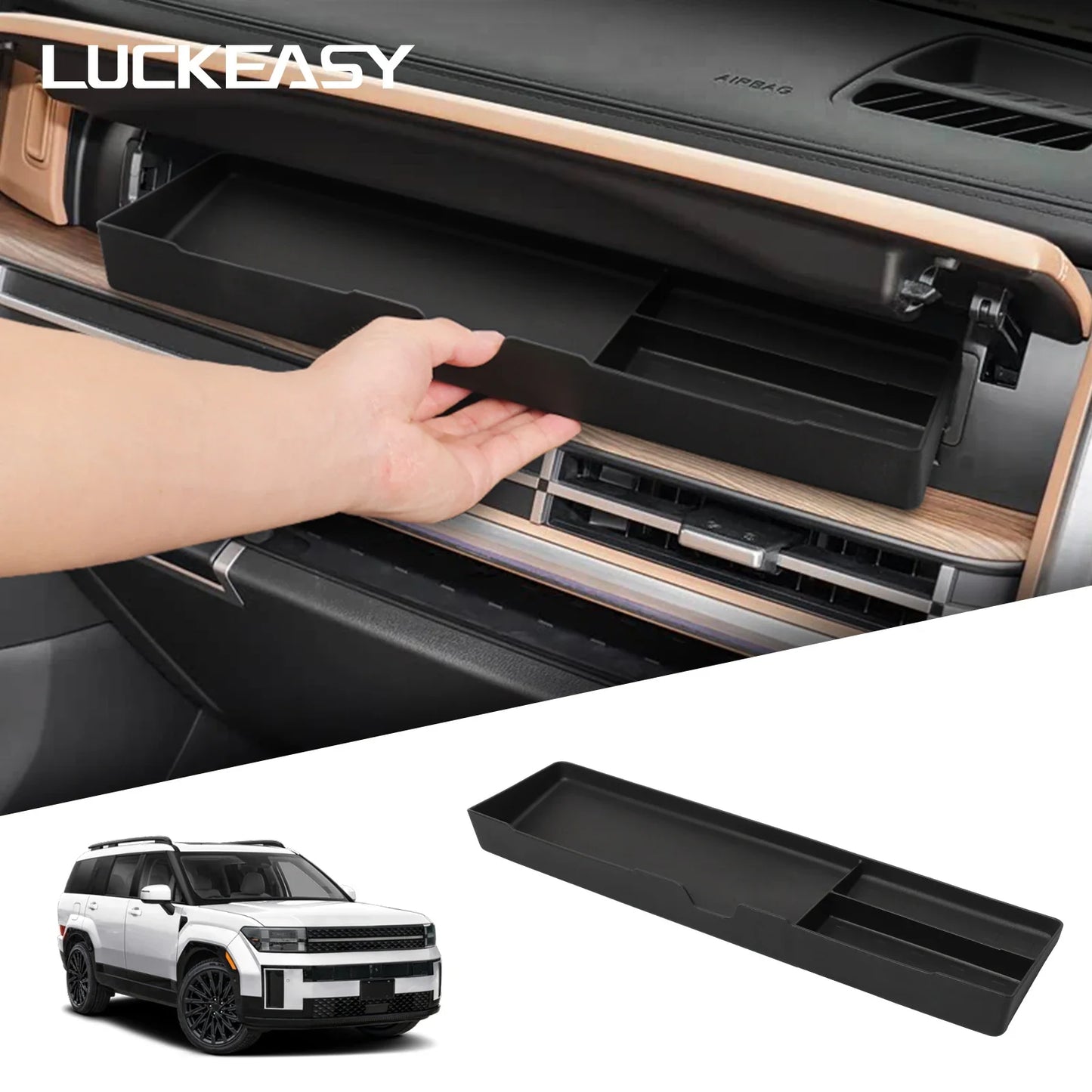 Hyundai Santa Fe 2024-2025 Car Storage Box – Co-Pilot Drawer Organizer & Interior Accessories Tray