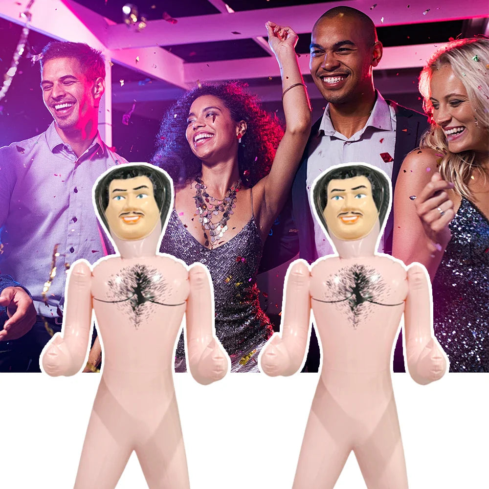 Inflatable PVC Mask Doll – Funny Adult Party Prank, Entertainment Decoration & Gift for Singles Events