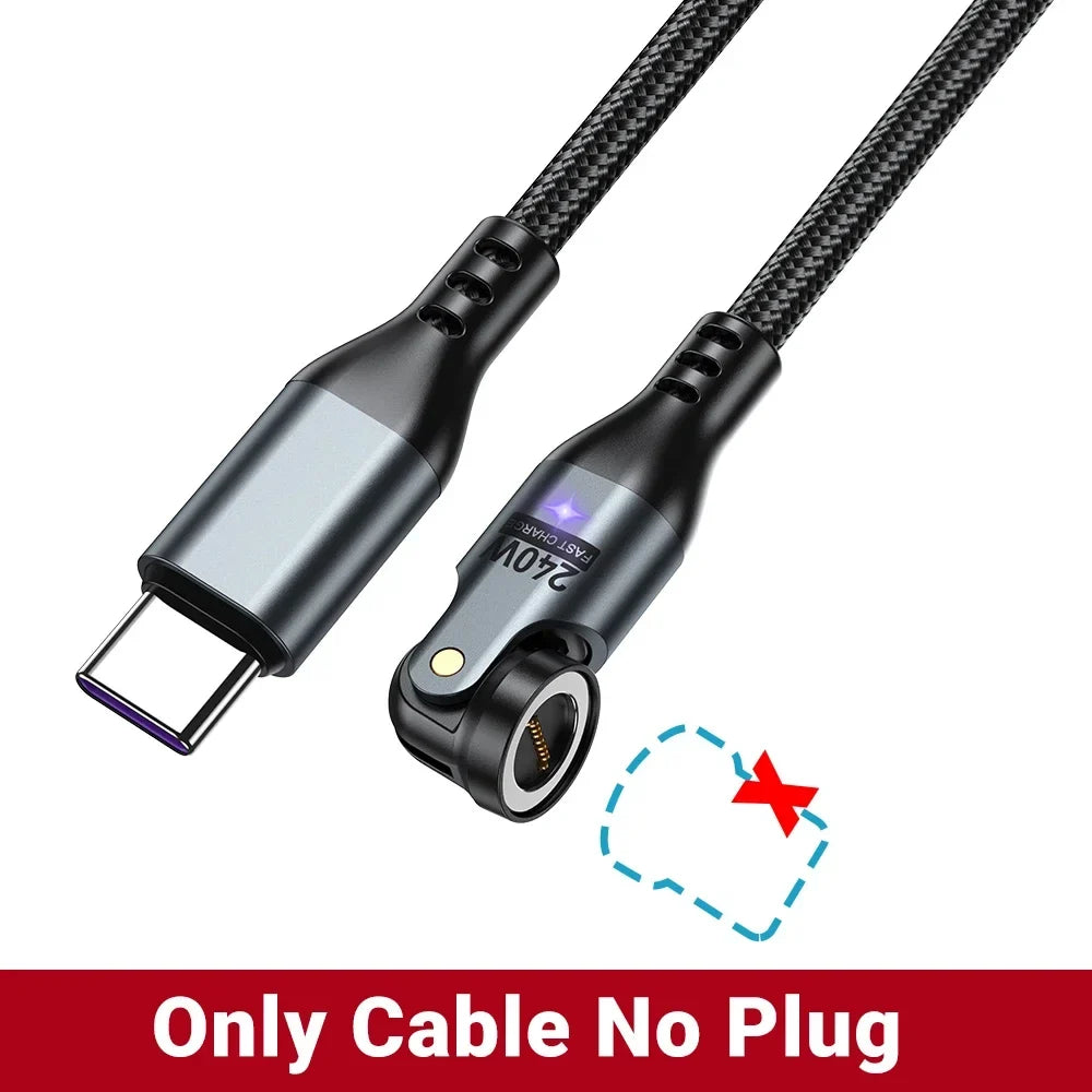 AUFU 240W Magnetic USB-C Cable - 100W PD 3.1 Fast Charging Wire for MacBook, iPad, Laptop & iPhone 15
