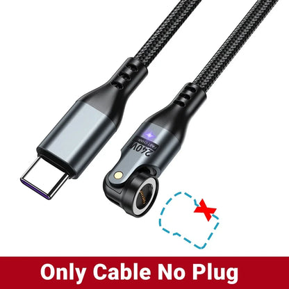 AUFU 240W Magnetic USB-C Cable - 100W PD 3.1 Fast Charging Wire for MacBook, iPad, Laptop & iPhone 15