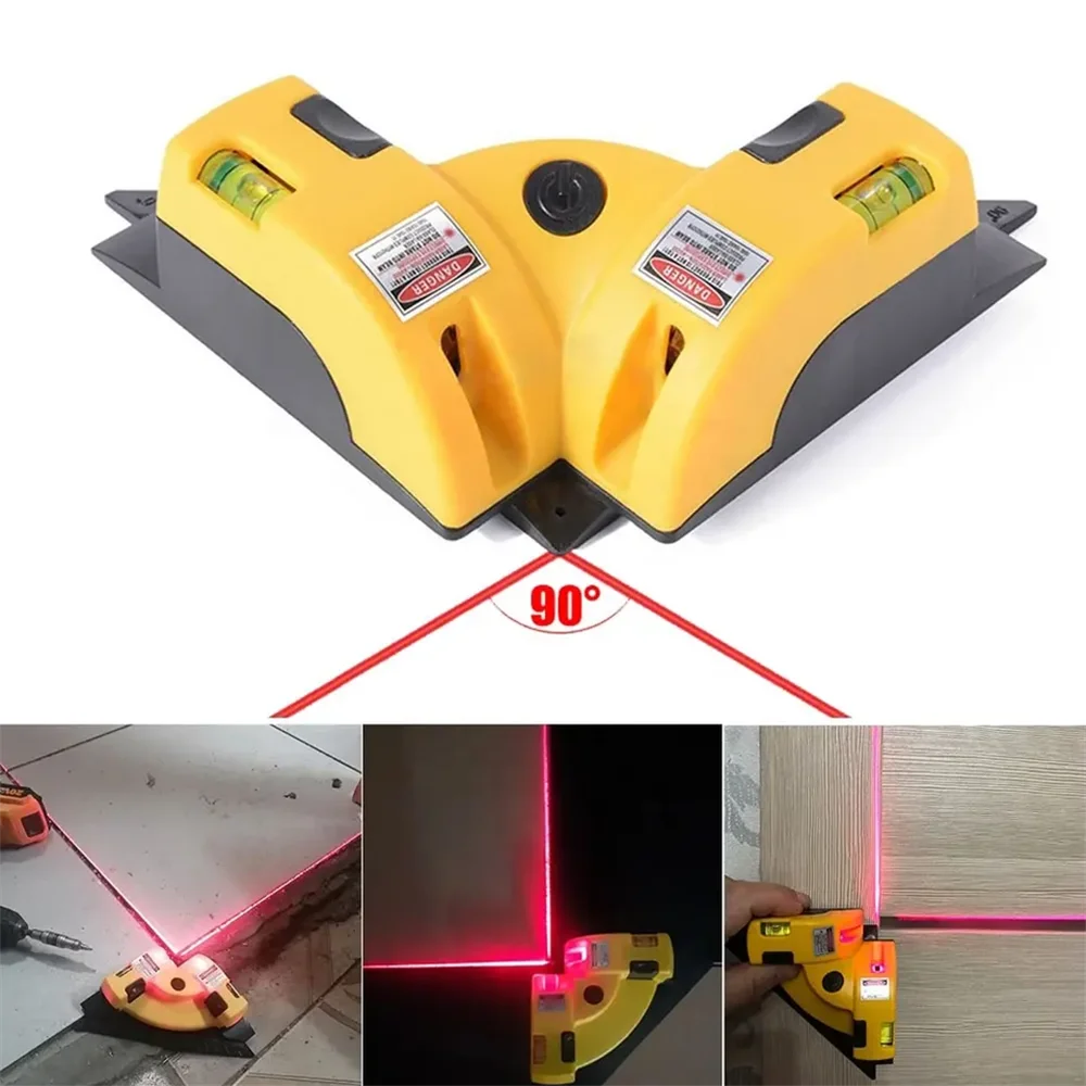 90° Infrared Laser Level - Vertical Horizontal Line Projection for Accurate Floor Tiling Measurement, Square Laser