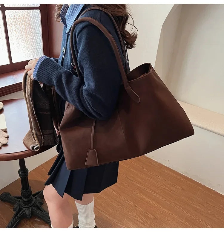 2025 Women’s Faux Suede Handbag – High-Quality, Versatile Large Capacity Shoulder Bag