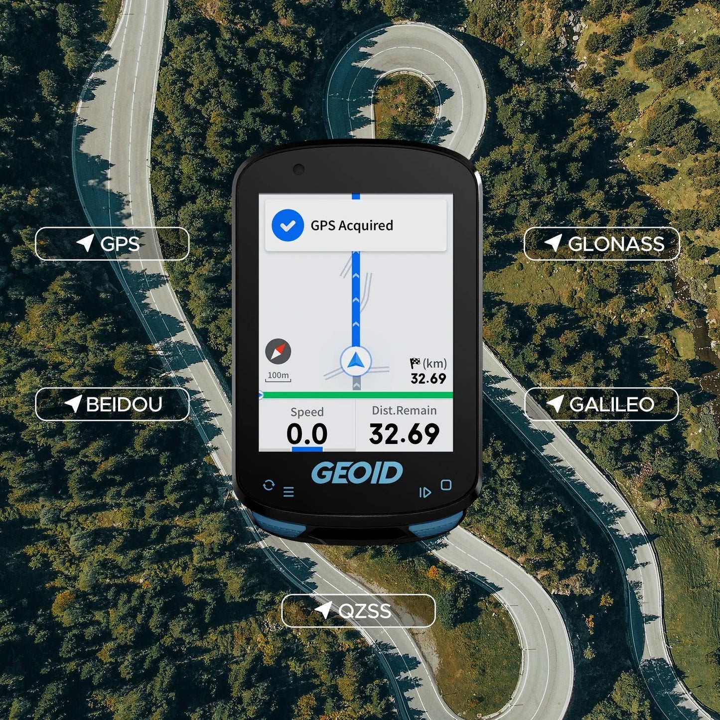 GEOID CC600 Bike Computer – Color Screen Smart GPS Speedometer with Wireless ANT+, WIFI, 11 Languages & Cycling Odometer