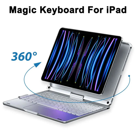 Magic Keyboard Case for iPad Air & Pro – Backlit Keyboard Cover for 11" & 12.9" (2024 M2, 7th-10th Gen)
