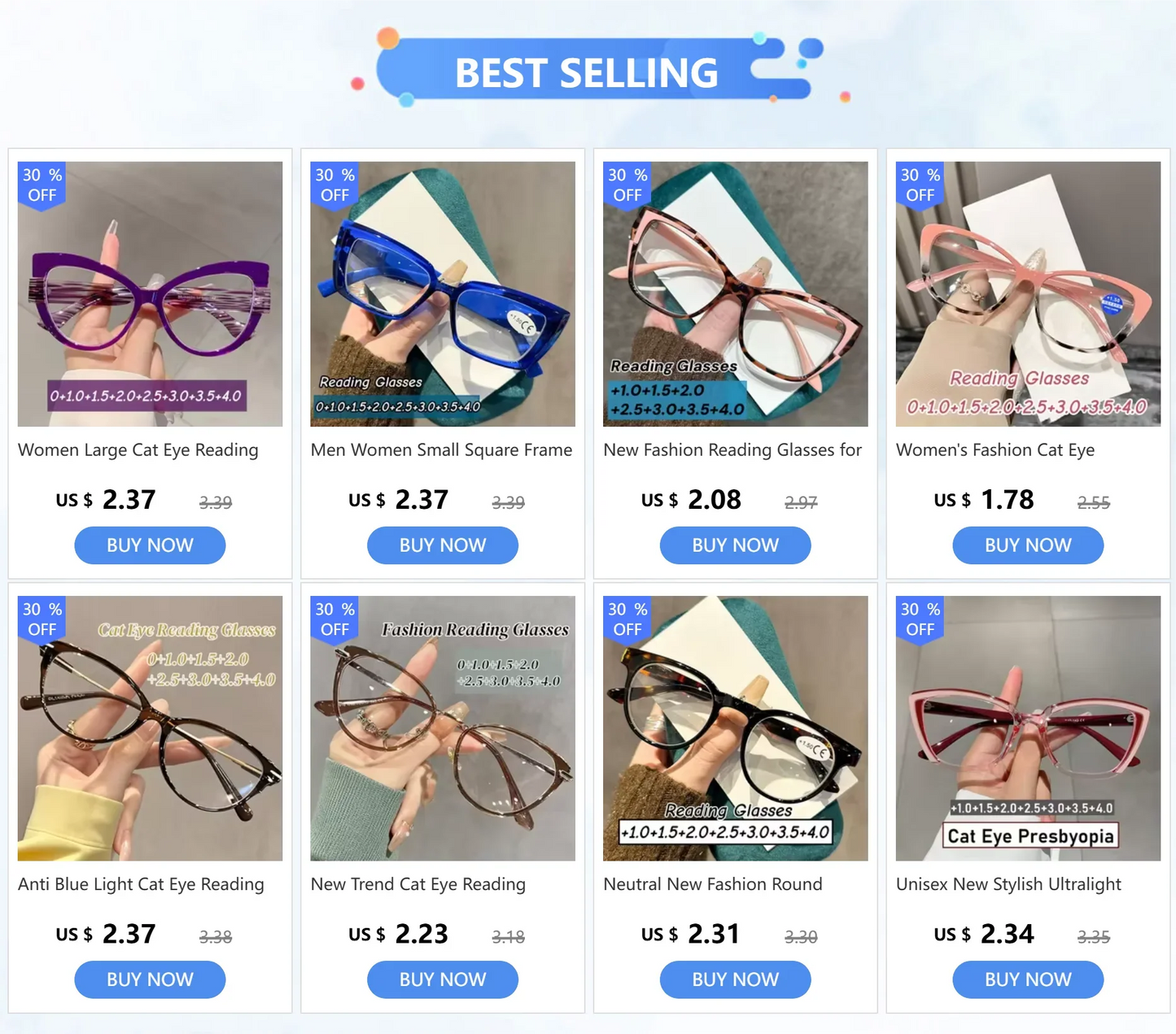 Fashion Cat Eye Reading Glasses – Luxury Anti-Blue Light Eyewear for Women & Men with Presbyopia