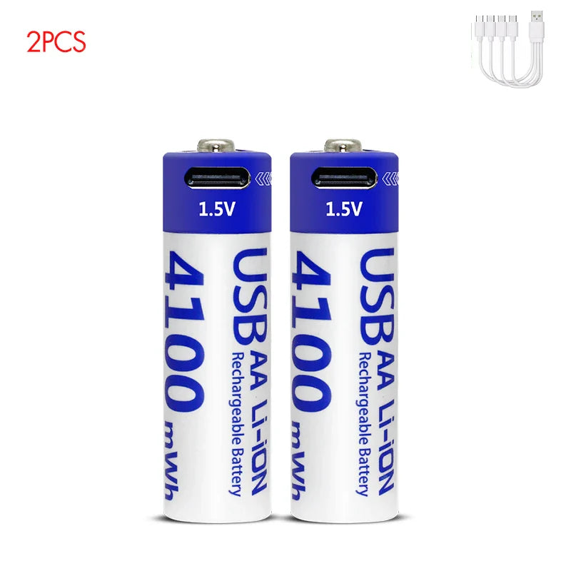 MATOV 1.5V 4100mWh AA Rechargeable Battery – USB Type-C Li-ion Battery for Remote Control, Smart Door Locks & Toys