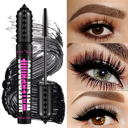Black Waterproof Mascara – 4D Lengthening Eyelash Extension Makeup for Korean Cosmetics
