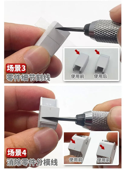 MSWZ MS073 Triangular Engraving Chisel – Hobby Knife for Plastic Model Building, Detail Trimming & Scraping Tool