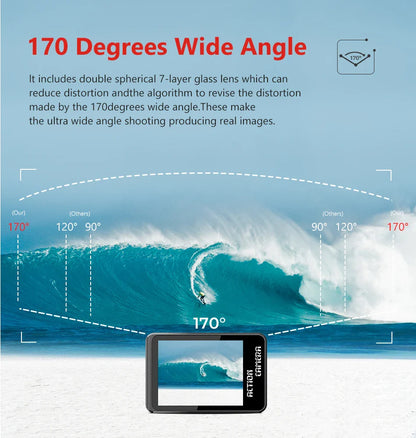 AUSEK S81TRW 5K Action Camera – 4K60FPS, 48MP, EIS, 5X Zoom, 1080P Webcam, Wi-Fi Vlog Sports Cam with Remote & Optional Filters