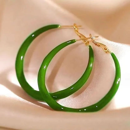 Women’s Big Red Circle Earrings – Simple Exquisite Fashion Niche Jewelry with Elegant Senior Sense Design
