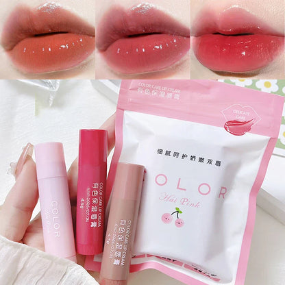 Cute Red Tint Lipstick Set – Moisturizing Colored Lip Balm with Anti-Drying & Fade-Resistant Lip Care Cosmetics