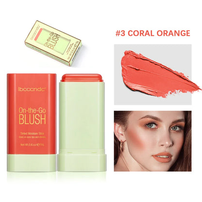 Waterproof Cream Blush Stick — High-Pigment Makeup Rouge for Brightening Skin Tone