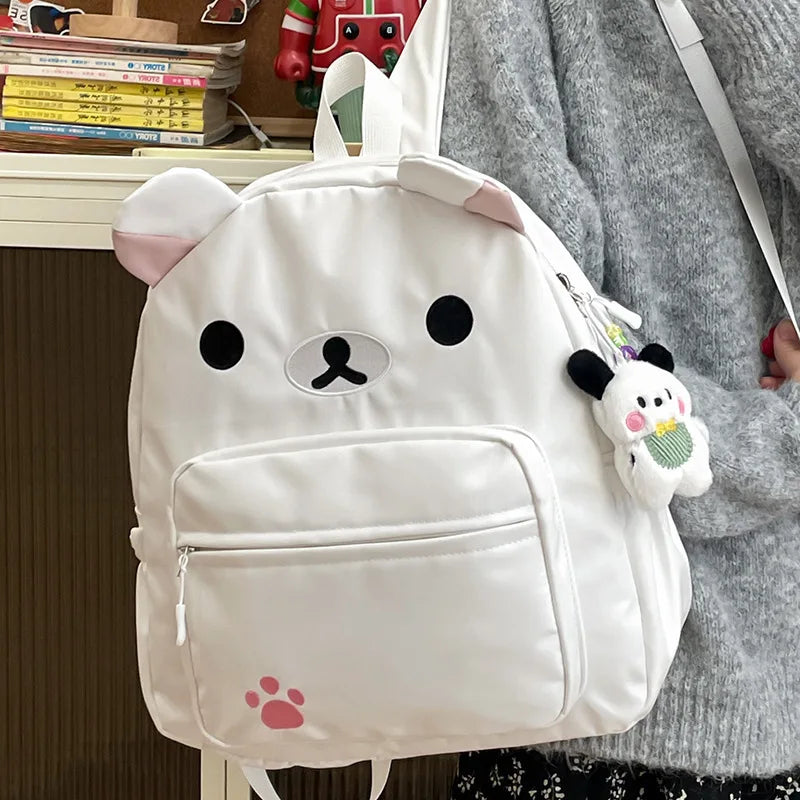 Rilakkuma Anime Backpack — Cute Relax Bear School Bag for Women, Girls & Boys, Outdoor Travel Rucksack Gift