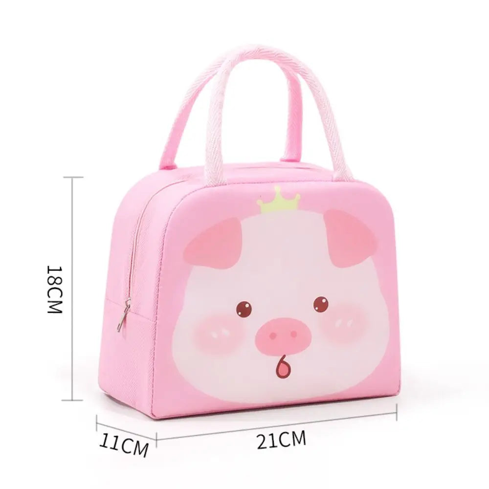 Cartoon Insulated Lunch Bag - Portable Non-Woven Thermal Food Storage Tote